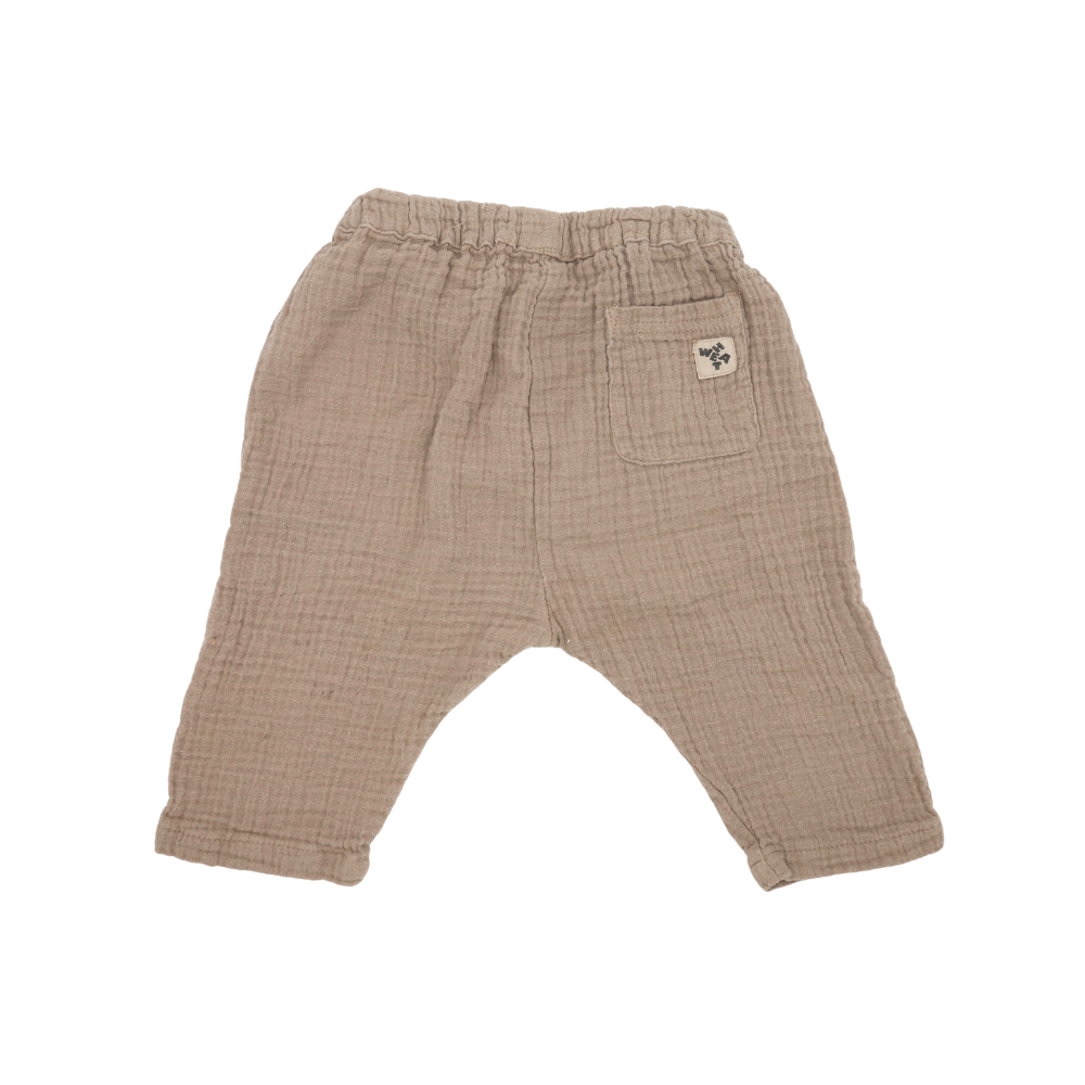 Beige lange Hose aus Weizen-Stoff von Wald-Rabauken, Größe 68, mit bequemer Passform und detaillierter Verarbeitung.