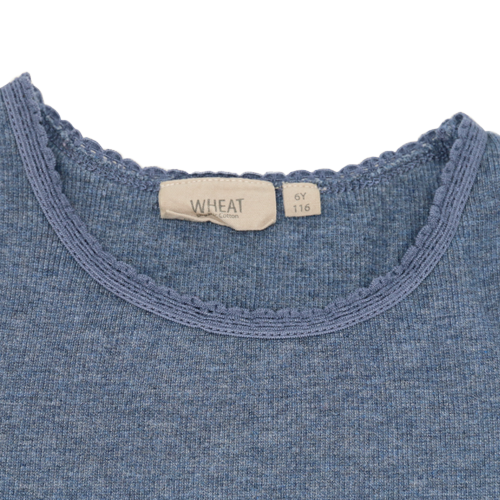 Wheat Rib T-Shirt Blau 116